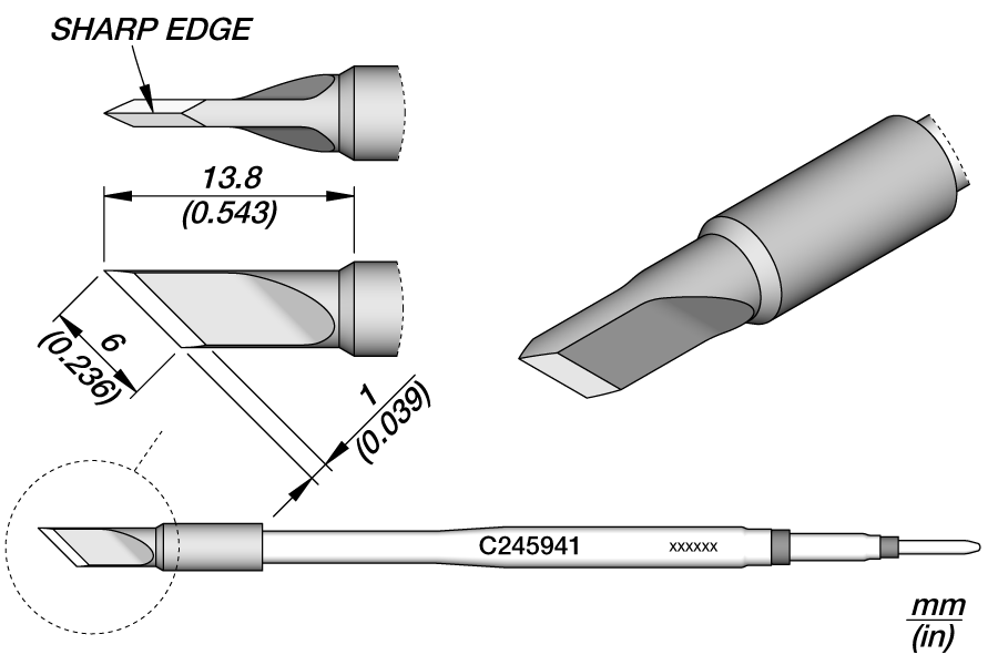 C245941 - Knife Cartridge 6 x 0.1